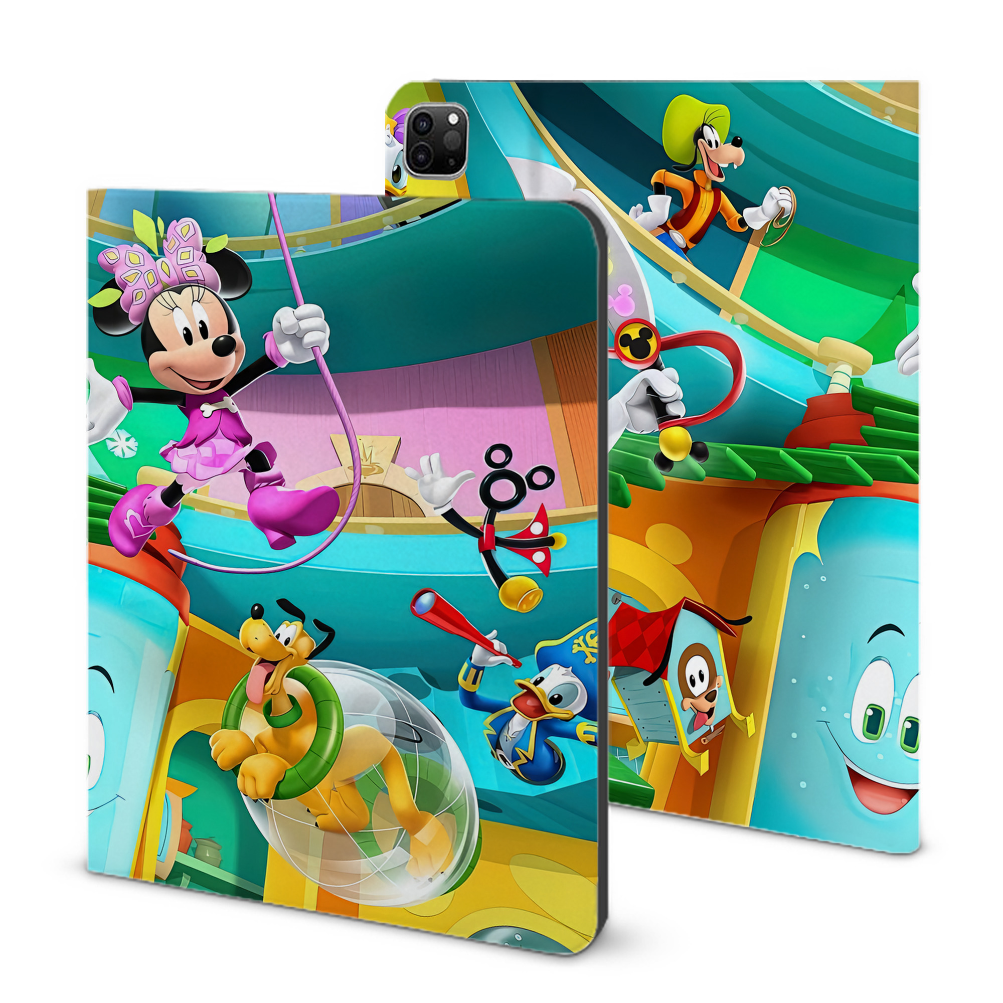 （画像用） ミッキーマウス Mickey Mouse IPad ケース ブック型 PUレザー TPU 耐衝撃 軽量 薄型 ペン収納なし 全面保護 IPad 各モデル対応